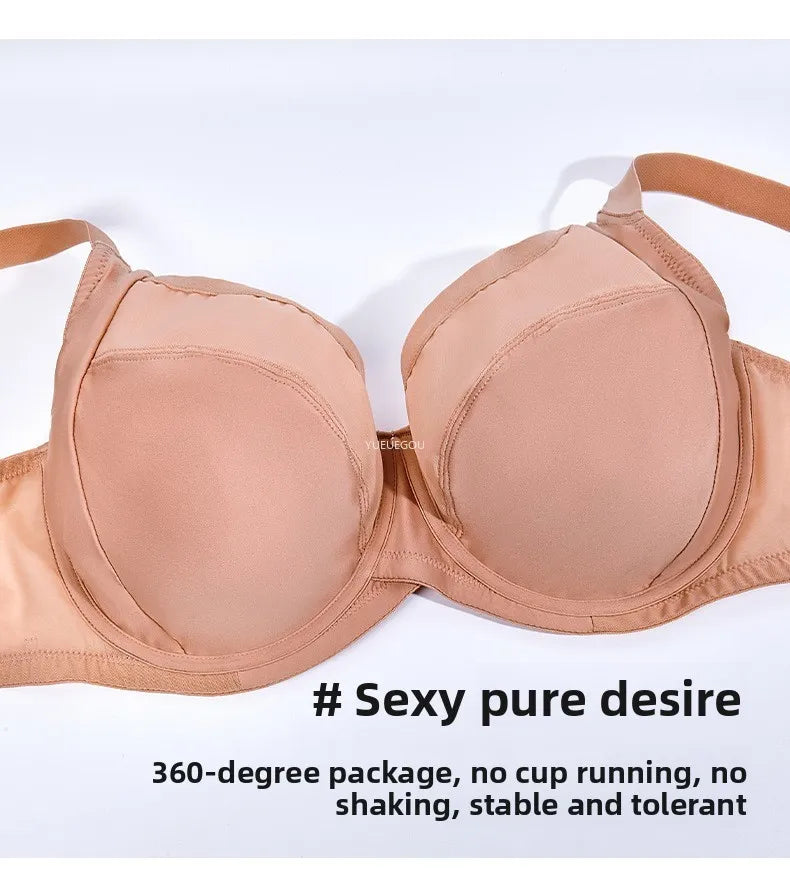 Plus Size Minimizer Bra Full Coverage Lift Support for Large Bust Wirefree Comfort Breathable Mesh Anti-Sagging E F G H I Cup