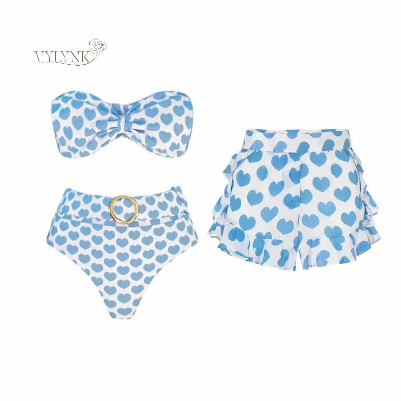 Two-Piece Swimsuit with Skirt Sexy Bikini Set with Cover-U One-Piece Swimwear Women’s Beachwear Vacation Outfit Swim Dress