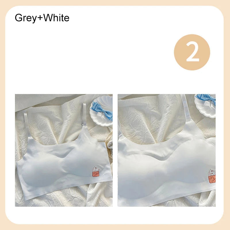 2pcs Bras Women Soft Skin Friendly Ice Silk Sports Yoga Bra Without Steel Ring Comfortable Breathable Support Girls Bra Vest