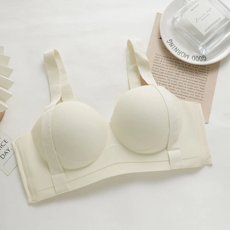 Women's Seamless Push Up Bras Lift Bra Wide Strap Bra Big Size Anti Sagging Side Underwear Female Soft Support Bra