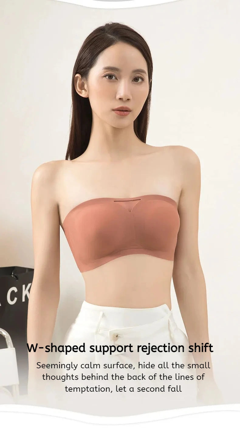 Non-slip Strapless Underwear Bra Seamless Sport Bras Women Soft Thin Push Up Underwear Lingerie Sleep Top Invisible Lingerie
