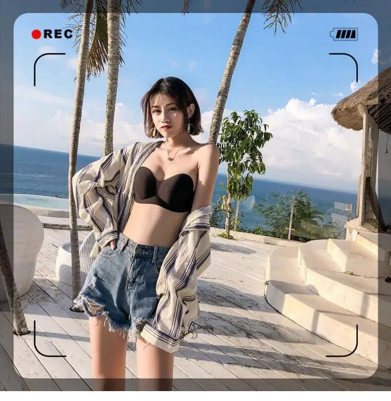 3pcs Sexy Strapless Bras Womens Wireless Bralette Soft Female Underwears Ladies Seamless Bras Breathable Backless Invisible Bras