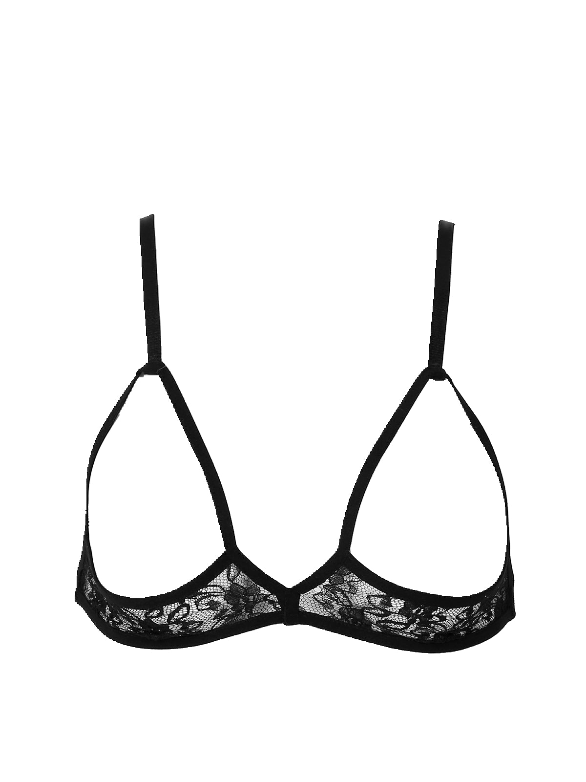 Women's Sexy Lingerie Bra Tops Sheer Floral Lace Hollow Out Wireless Bra Erotic Open Nipple Breast Unlined Bralette Underwear