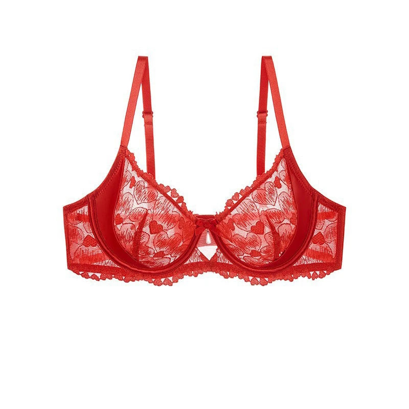 Ensemble Lingerie Luxe Français Dentelle Brodée Noir Mystère Rose Pur Soutien-Gorge Grand Découpe Cadeau Sensuel Design Élégant