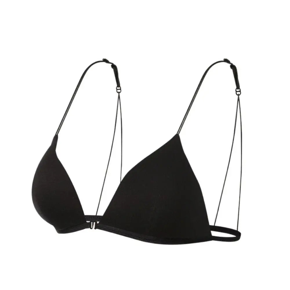 Fachion Triangle Bras for Women Beauty Back Push-up French Style Bra Thin Strape Solid Color Wireless Bra Girls