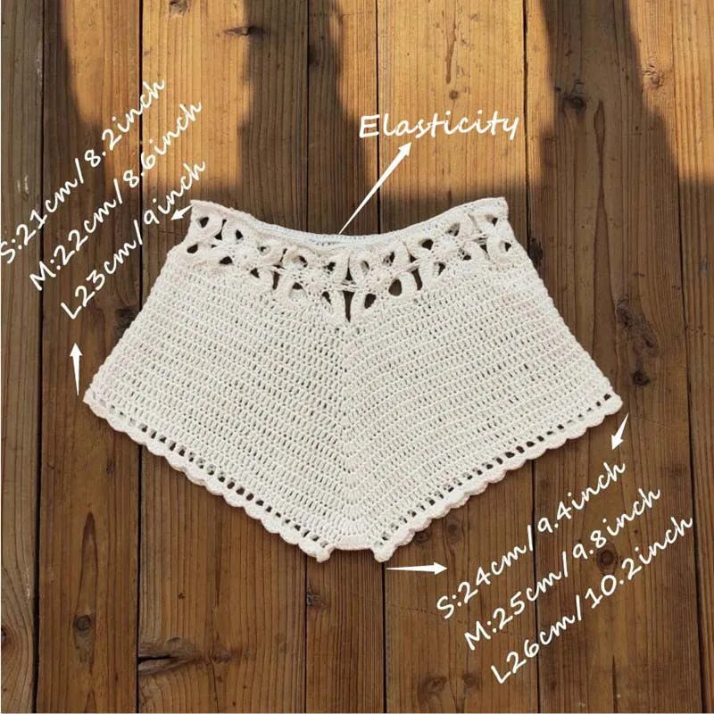 Boring Honey Fashion New Handmade Crochet Bikini Bottom Sexy Beach Holiday Swimwear Women Knitted Swimming Briefs Swim Shorts