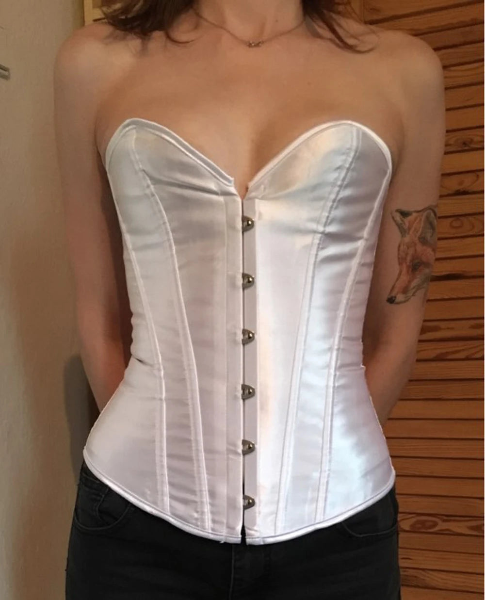 Women's Satin Corsets Top Lace Up Boned Punk Overbust Corset Bustier Lingerie Waist Cincher Body Shaper