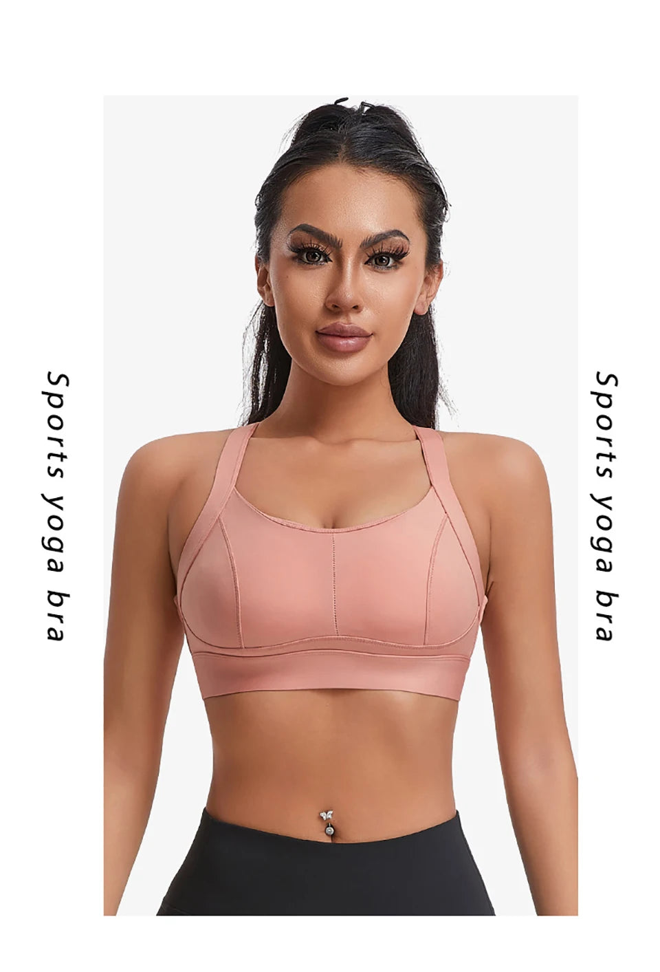 Women High Impact Sports Bra Criss Cross Back Padded Bra Workout Fitness Sports Yoga Bras Shockproof Sport Crop Top Vest