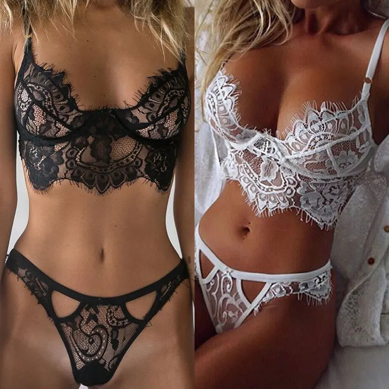 Sexy Lingerie Underwear Suits For Women Lingerie Thong Solid Lace White Vest Camisole Tube Top Panties Christma Bodysuit Sets