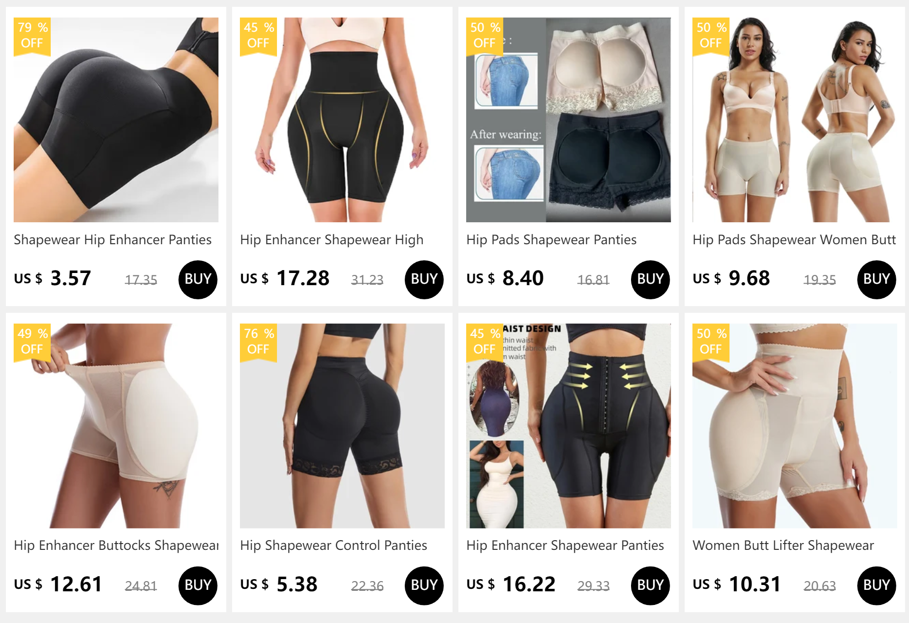 Shapewear for Women Tummy Control Butt Lifter  Panties High Waist Body Shaper Hip Enhancer Underwear