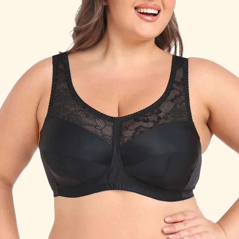 Summer Bra Thin Full Cup Bra for Women Sexy Lace Large Size Non Padding Wirefree Bras Plus Size Breathable Bralette BCDEFG