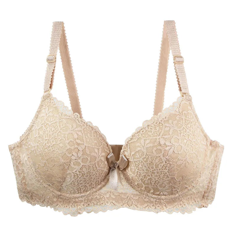 2025 New Push Up Bras Set Pink Gray Blue Beige Burgundy Black Underwear For Women Floral Bow BC Cup Lingerie