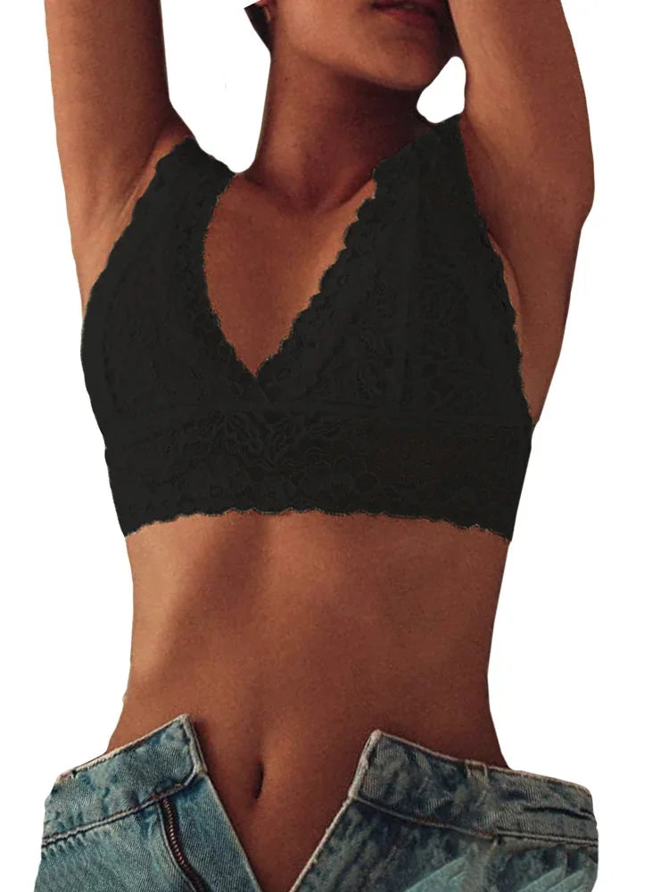 Sheer Lace Bra Tops Women Sexy Lingerie Corset Mesh Lace Bra Ladies Seamless Crop Underwear sexy bras for women  langerie sexy