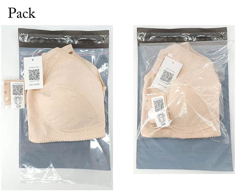 Plus Size Wireless Bra Full Coverage Soft Comfort Bras for Women Side Support Underwear No Underwire Brassiere Breathable