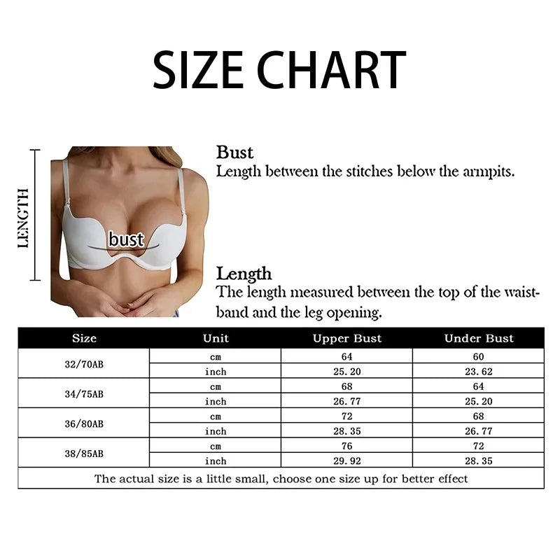 Push Up Bra Backless Women Bras Low Cut Sexy Plunge Brassiere Open Back Wedding Underwear Invisible Seamless Deep U Lingerie