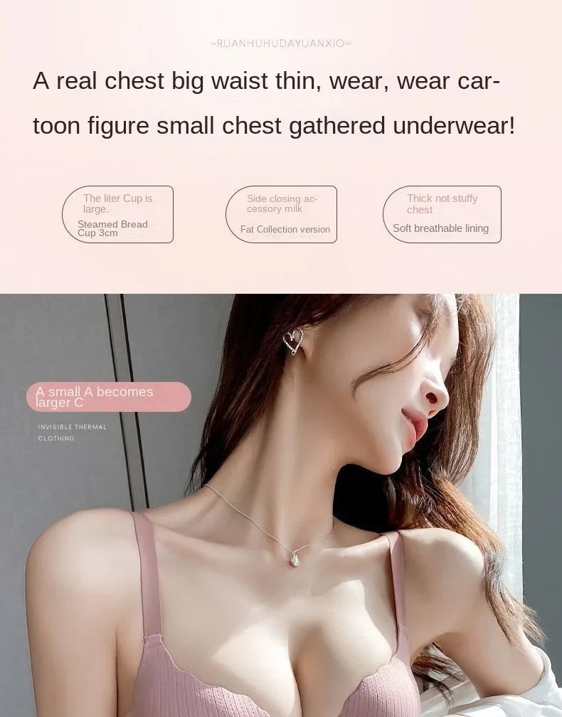 Ultra Thick 6CM Push up Bra for Small Chest Padded No Steel Ring Comfortable Sexy Lift Lingerie Flat Chest Women