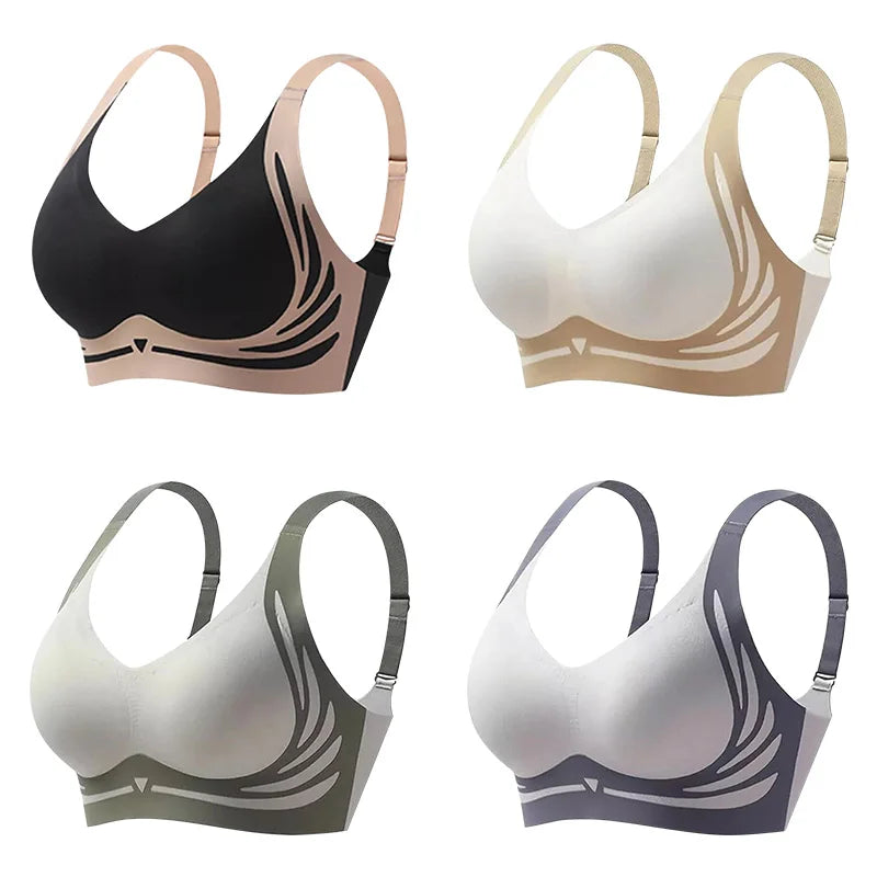 Push-Up Bras For Women Anti-sagging Lift-Up Bra Non-wired Brassiere Seamless Lift-up Yoga Fitness Sleep Vest Sports Brassiere