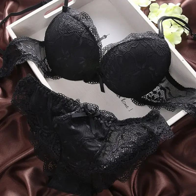 Girls Bra Sets for Women Push Up Bras Underwire Brassiere A B Cup Underwear Lingerie Three Quarters(3/4 Cup) Sexy Bralette Cheap