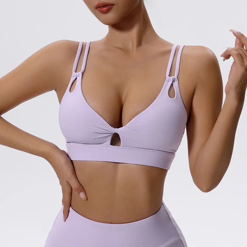 Sports Bra with Side Breasts for Women, Running, Fitness, Shock-absorbing Vest, Beautiful Back Bra