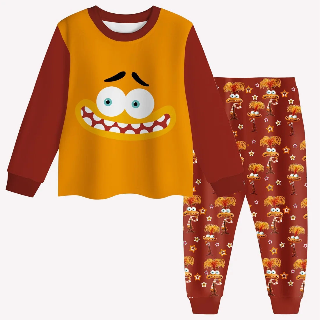 Children Pijama Set Inside Out 2 Clothes Baby Girls Long Sleeve Pajama Sets Kids Cute JOY SADNESS Pyjamas Toddler Boy Nightwear