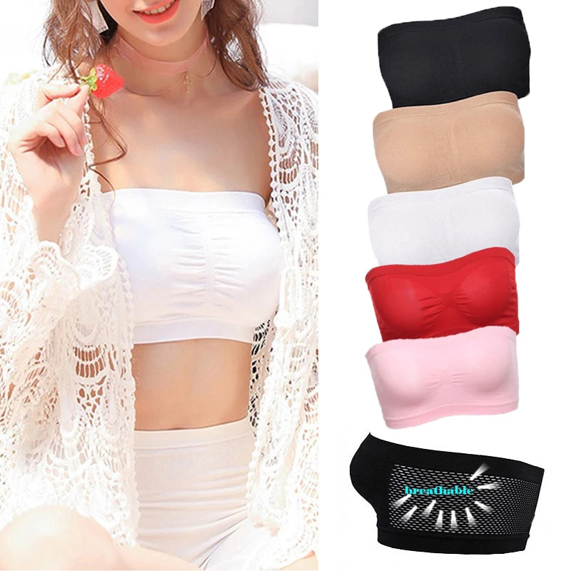 Women Sexy Strapless Bra Invisible Push Up Bras Underwear Seamless Solid Color Without Straps Bralette Lingerie Bras Bra Female