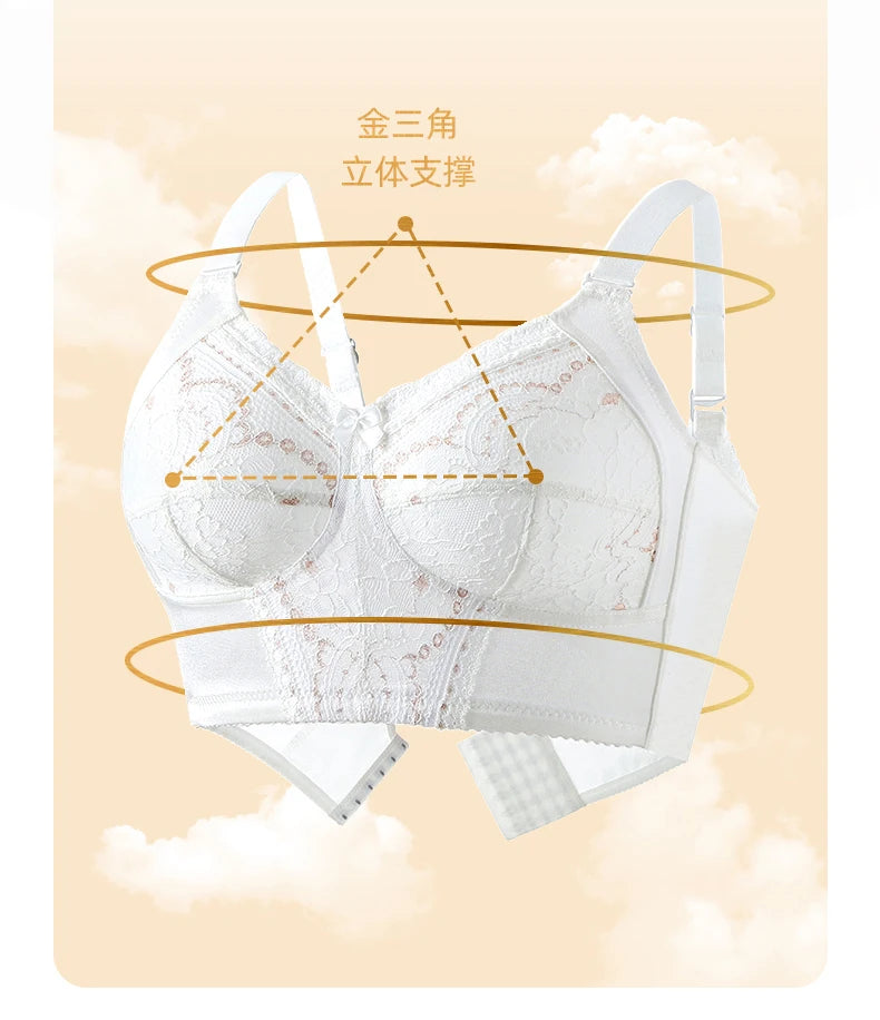 Wire Free Women's Full Coverage Non-Foam Lace Bra 34 36 38 40 42 B C D E F