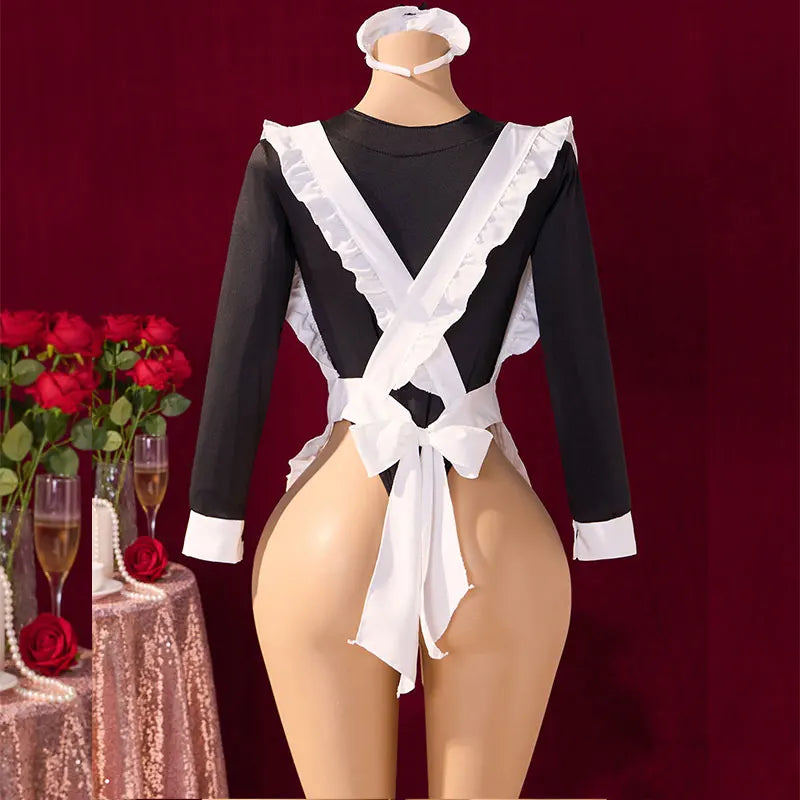 Sex Lingerie 2024 New Erotic Costume Maid Set Cosplay Toys Adult Sexy Shoppings Ultra Porn Open Babydoll Bodysuit Secret Night