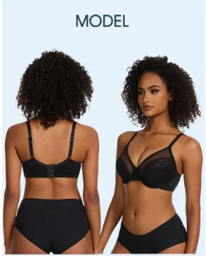 Lifting Lace Bras for Women Sheer Balconette Full Coverage Underwire Unlined Everyday Bras Lingerie