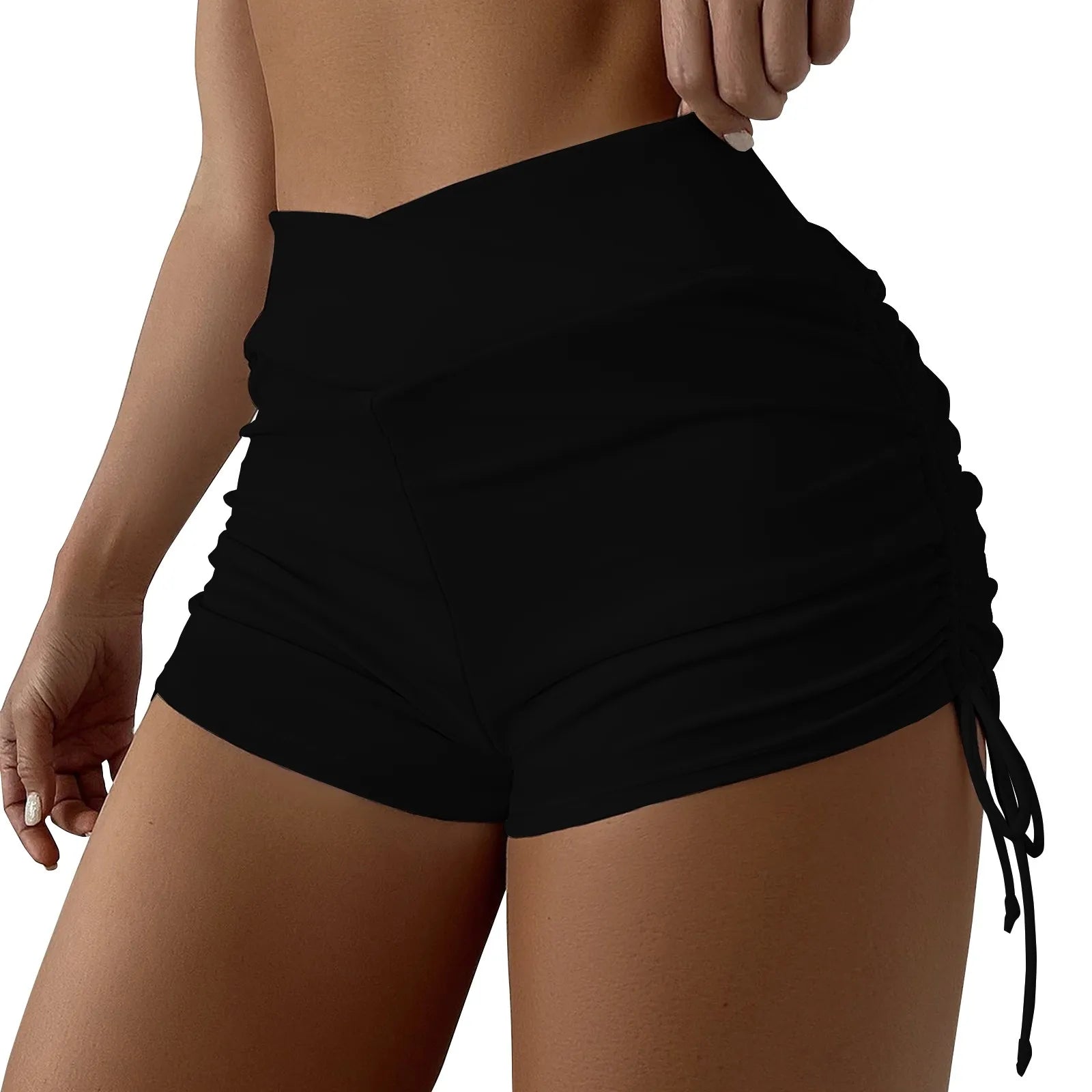 Short Pants Women'S Bikini Swimsuit Bottom Swimwear Adjustable Side Tie Swimming Trunks Solid Female Shorts Middle Waist Summer