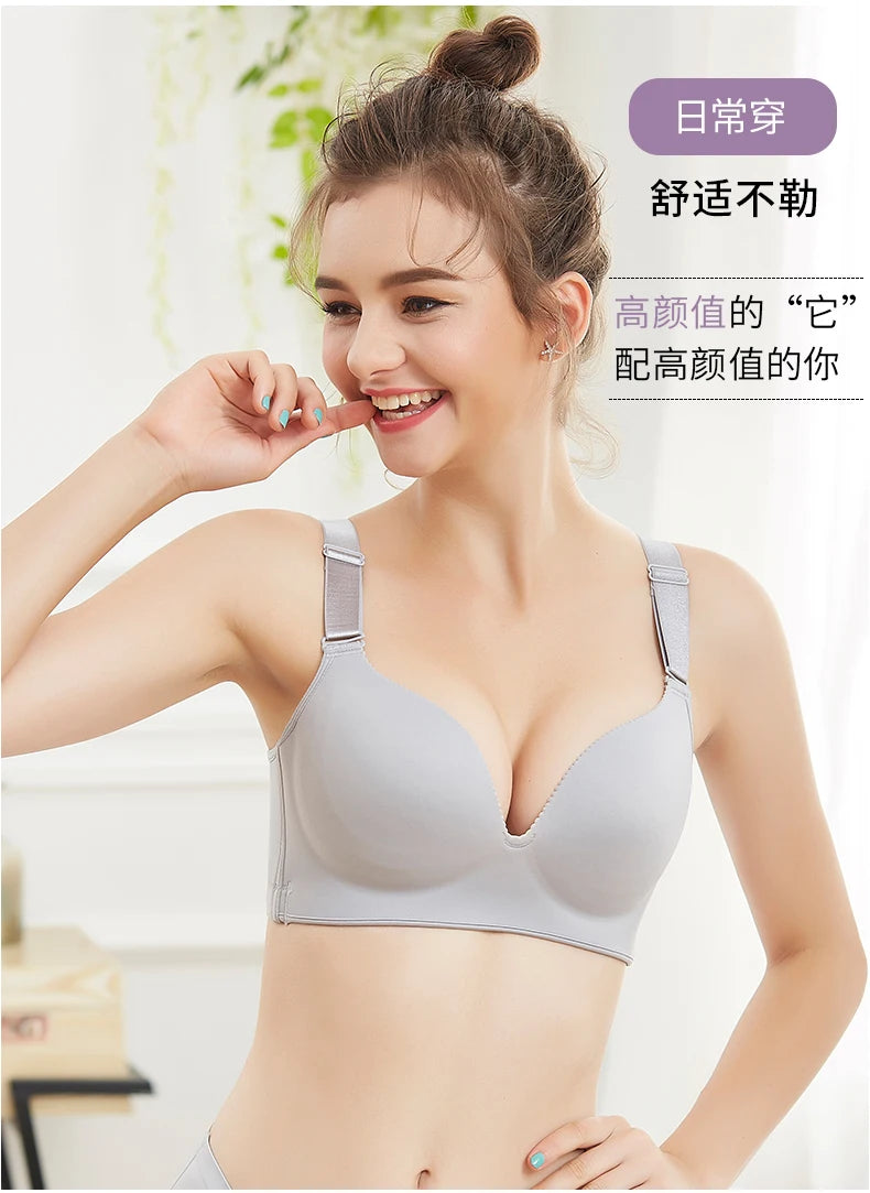 Sexy Smooth Seamless Intimate CDEF Women's Ultra-thin Full Coverage Large Chest Gather Solid Anti Sagging Bra Female Underwear