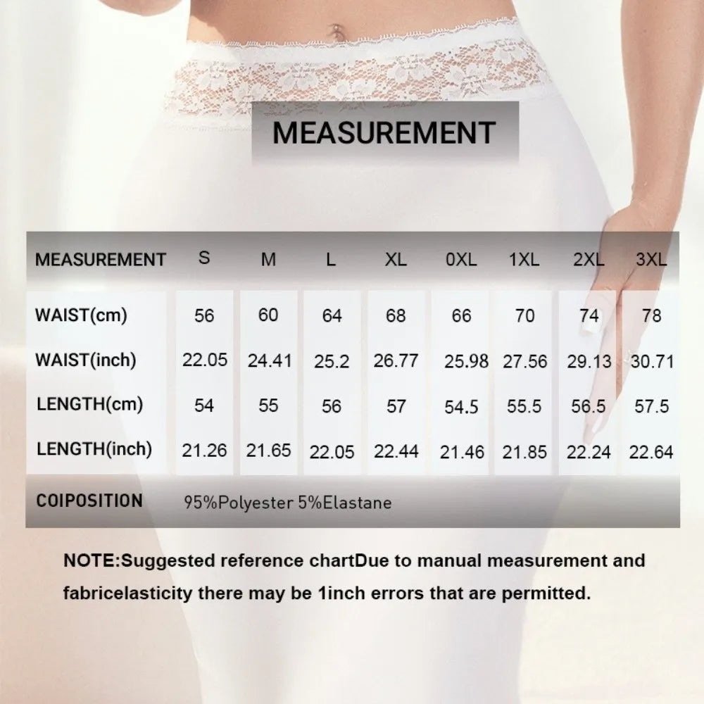 Splicing Lace Half Slips Anti-Penetration A-Line Body Shaper Seamless Construction Tummy Control Petticoat Women Underwear