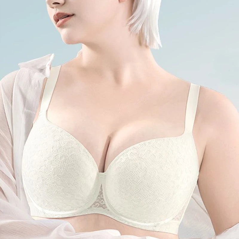 Womens Balconette Bra Full Coverage Lace Embroidery Lightly Padded Underwire Female Large Size Lingerie 34 36 38 40 42 B C D E F