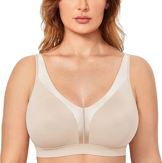 Daily Delimira Women Wireless Bras Underwear Plus Size Full Coverage Smooth Seamless Comfortable Unlined Bra