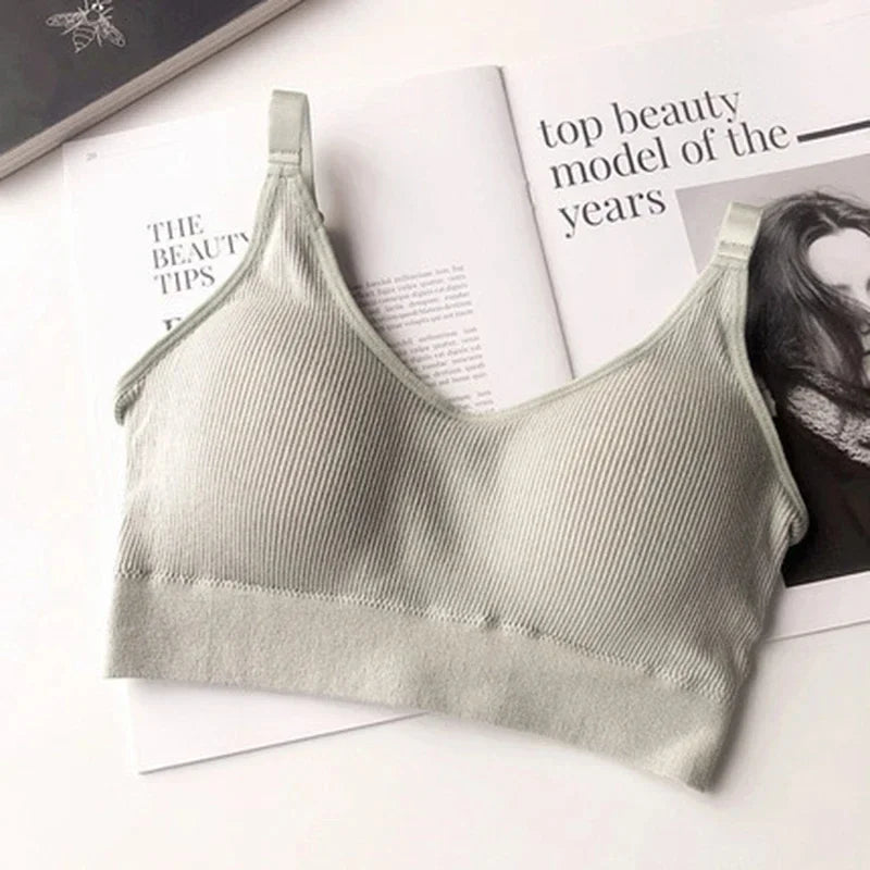 Wireless Seamless Bra for Women Cotton Comfort No Steel Ring Padded Sports Lingerie Top Beauty Back Multi Color Bralette