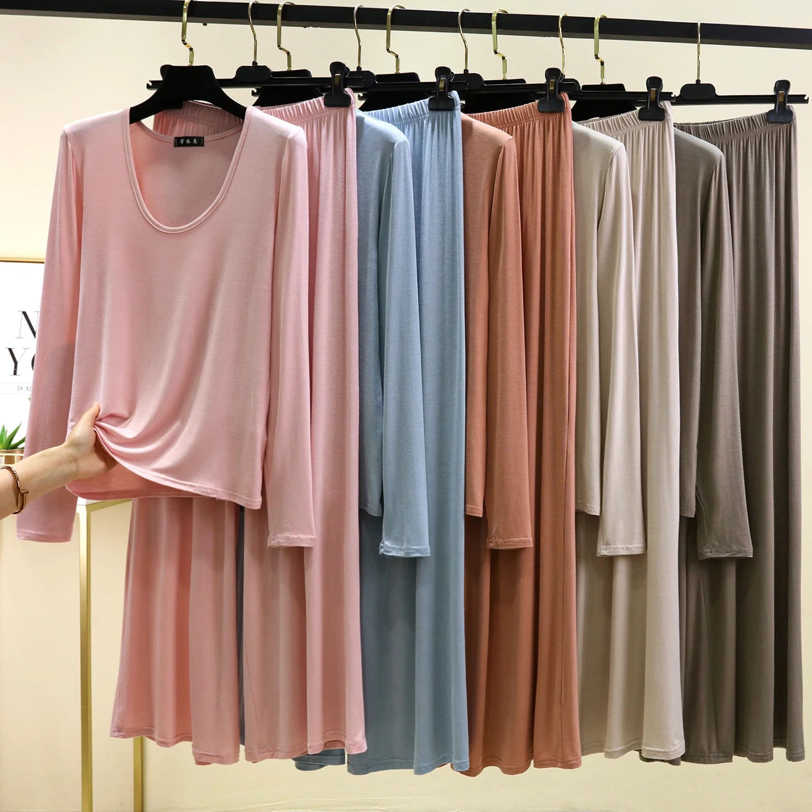 Pijama Feminina New Modal Comfort Sleepwear For Sleeping Clothes Long Sleeve Pant Set Women's Home Clothes Ladies Pajamas Suit