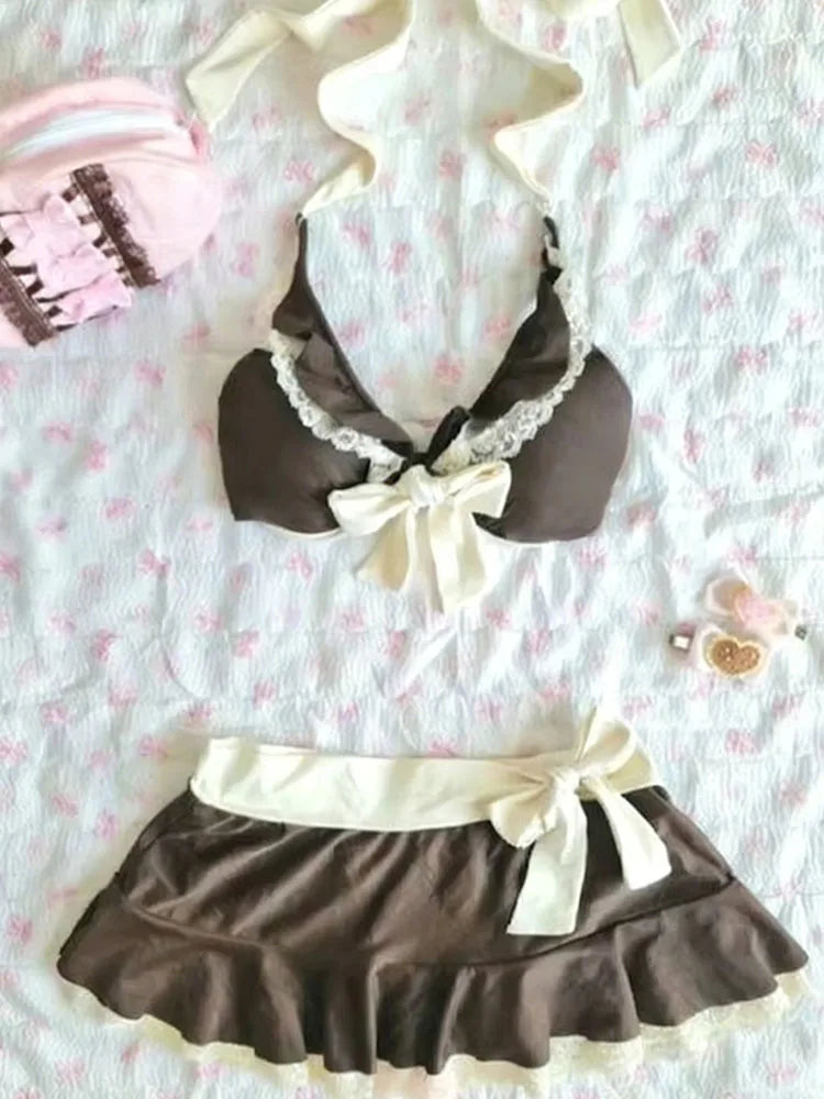 Women's Swimsuit Summer New Three-Color Cute Sexy Bikini Low Waist Flying Hot Girl Three-Point Beach Style INS style