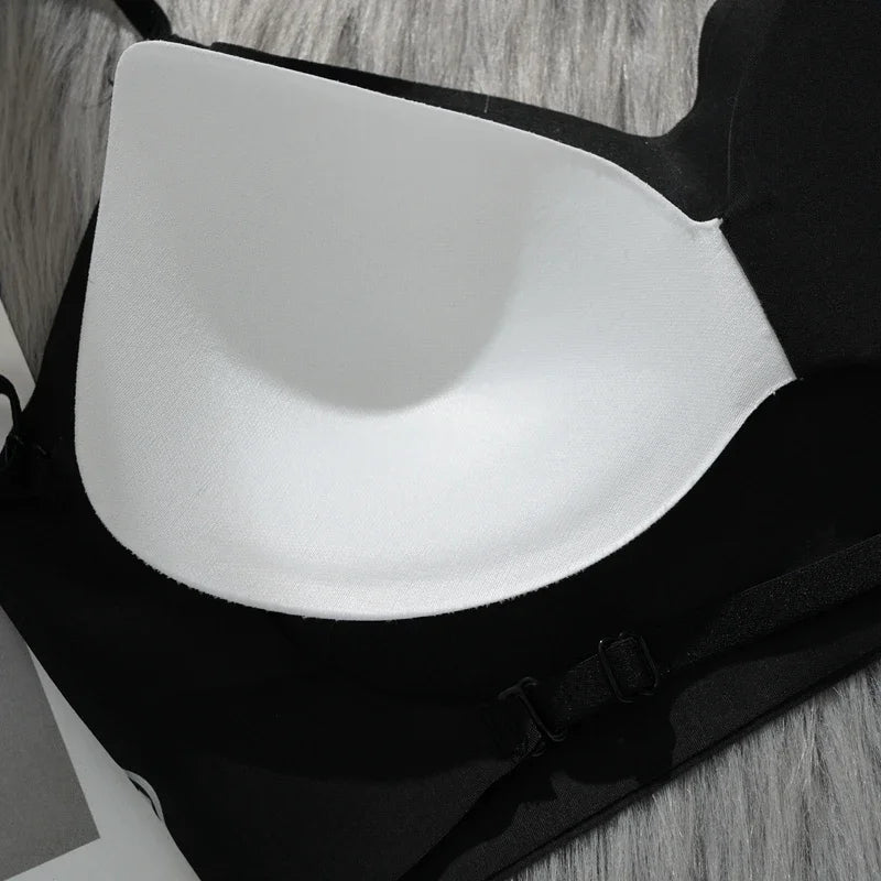 Women’s Deep U Beauty Back Plunge Bras Invisible Bra Push Up Underwear Sexy Invisible Lingerie for Dresses Solid Braletter