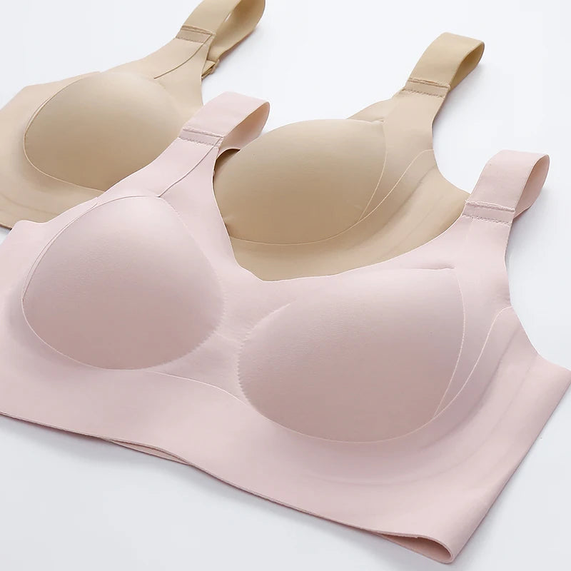 Seamless Women's Full Coverage Large Size Sexy V Neck Female Bralette Lift Up Wireless Minimizer bra Lingerie XL 2XL 3XL 4XL 5XL