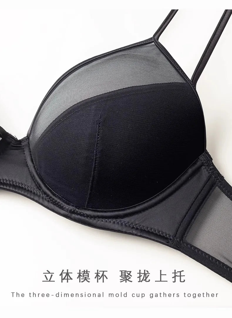 French Lingerie Set🔥Triangular Cup Bra✨Ultra Slim Sexy🌸Adjustable Double Strap✔Anti-Sagging Lift✔Nude Underwire Push Up Cover