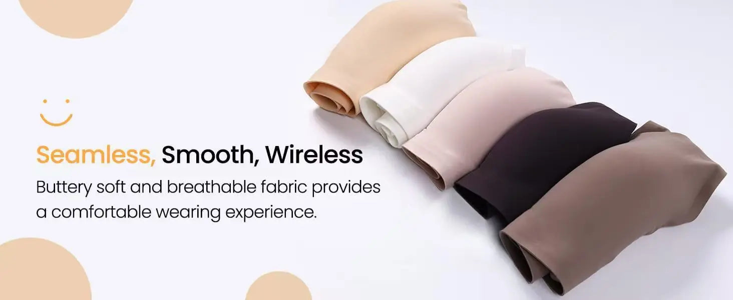 Women's Wireless Push-Up Bra Comfortable No-Wire Full Support Seamless Lift Bralette for Everyday T-Shirt Style