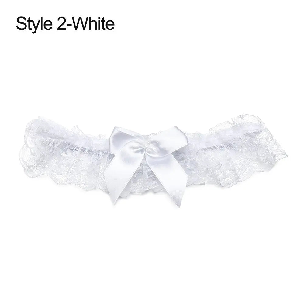Sexy Fashion Lingerie Garter Belt Wedding Bride Leg Garter Cosplay Party Accessories Bowknot Lace Elastic Leg Ring