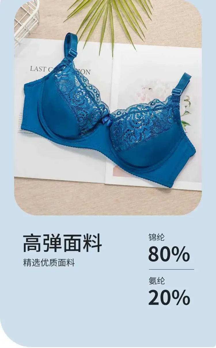 Lace Women's Bra Summer Breathable Sexy Bra Adjustable Lingerie with Underwire Comfort Bras Lingeries for Woman 75C-95D