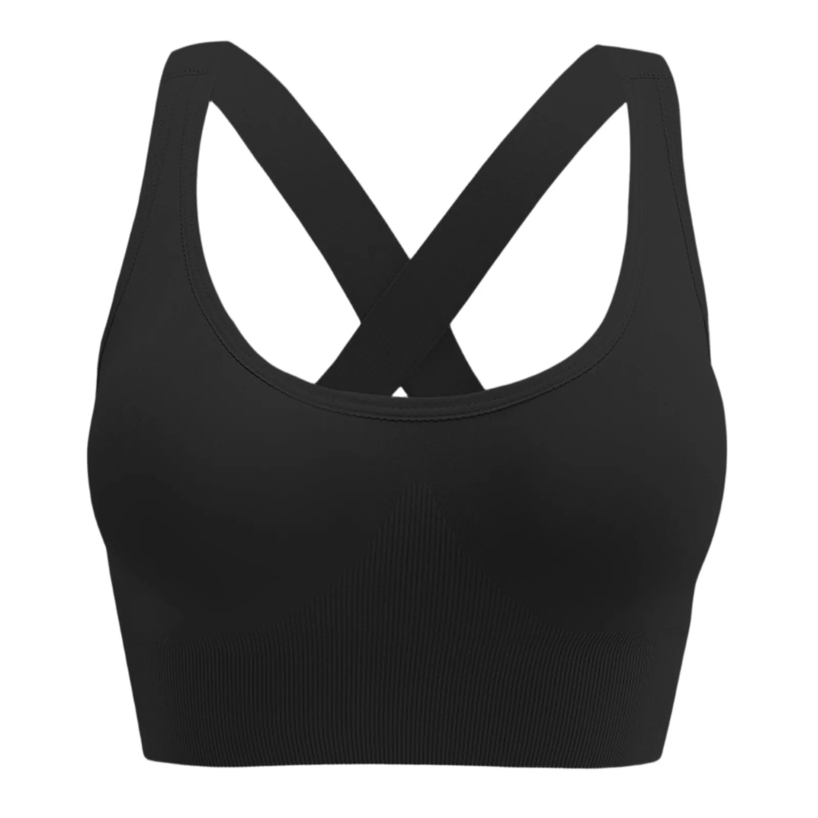 Women'S Sports Bra Cross-Back Design Seamless Design High Elasticity Quick-Drying Suitable All Seasons Fitness And Yoga