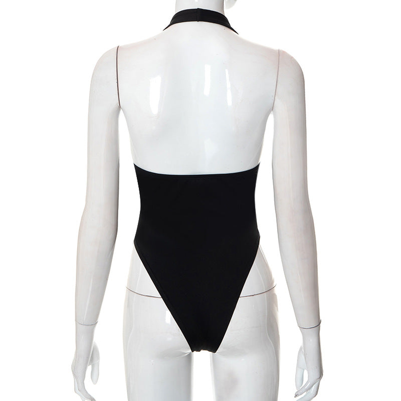 Sheer Sexy Bodysuit Lingerie Sleeveless One-Pieces Body Feminino Neck-Mounted Corset Top Summer Fashion Trends Women Clothing