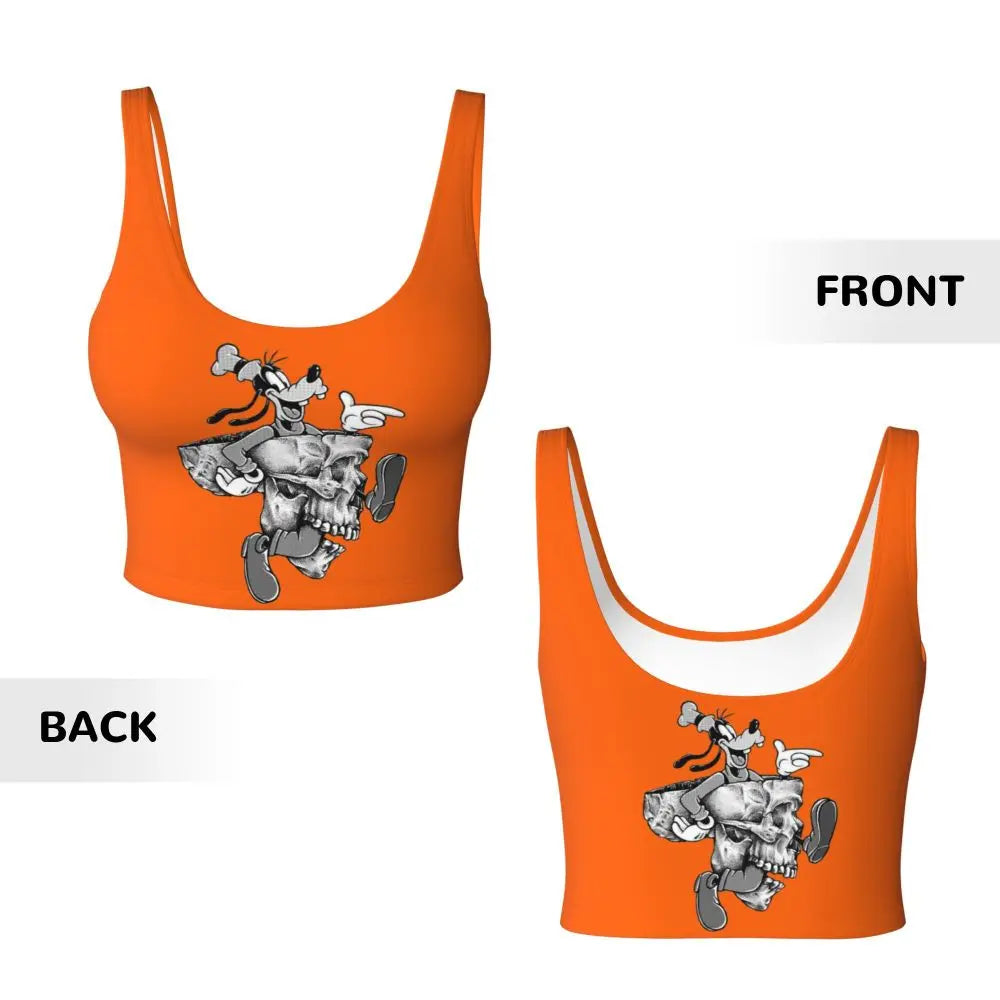 Custom Goofy Cartoons High Impact Sports Bras for Women Mangas Seamless Workout Running Crop Tank Tops