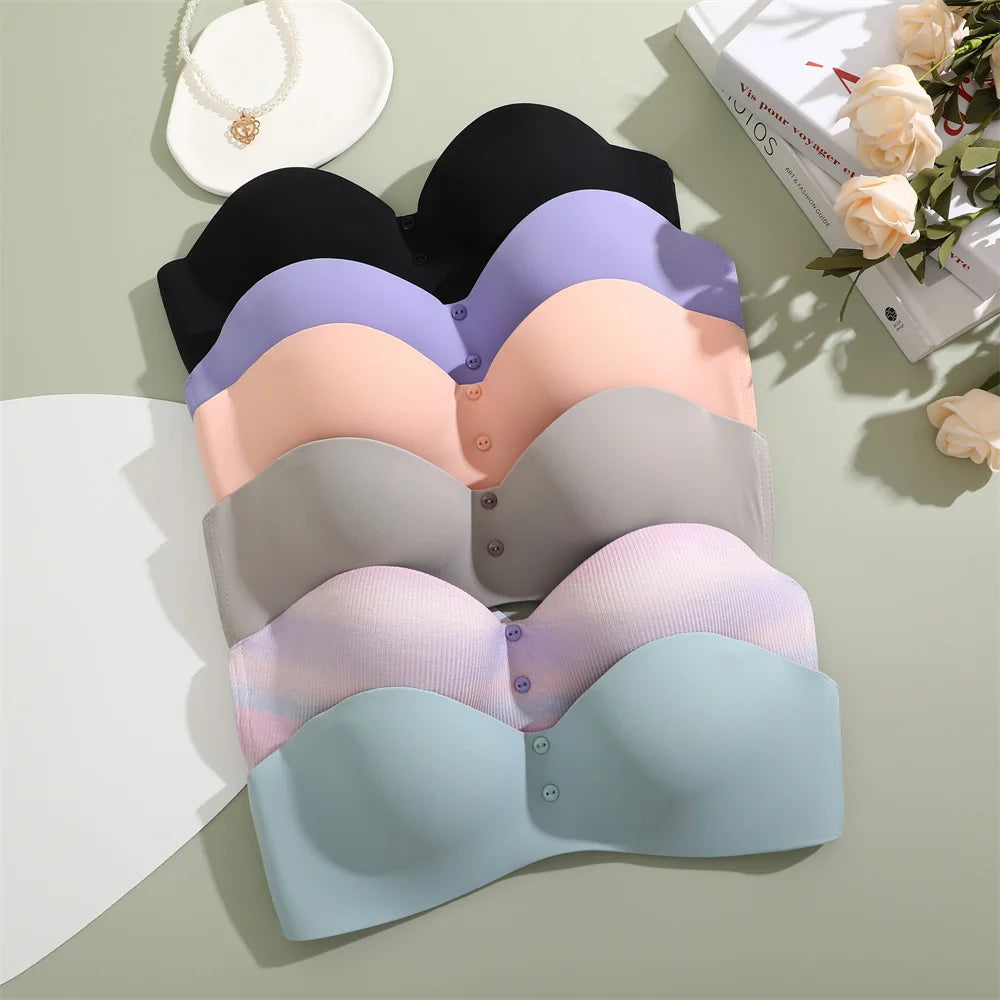 Seamless Sexy Bras Women Invisible Brassiere Adjustable Push Up Bras Female Comfortable Underwear Laides Solid Color Lingerie