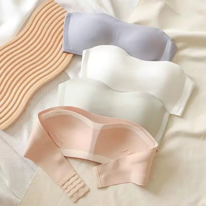 Strapless Bra for Women, Push-up Bra for Small Breasts, Non-slip, Anti-exposure, Seamless Tube Top with Invisible Back Bra