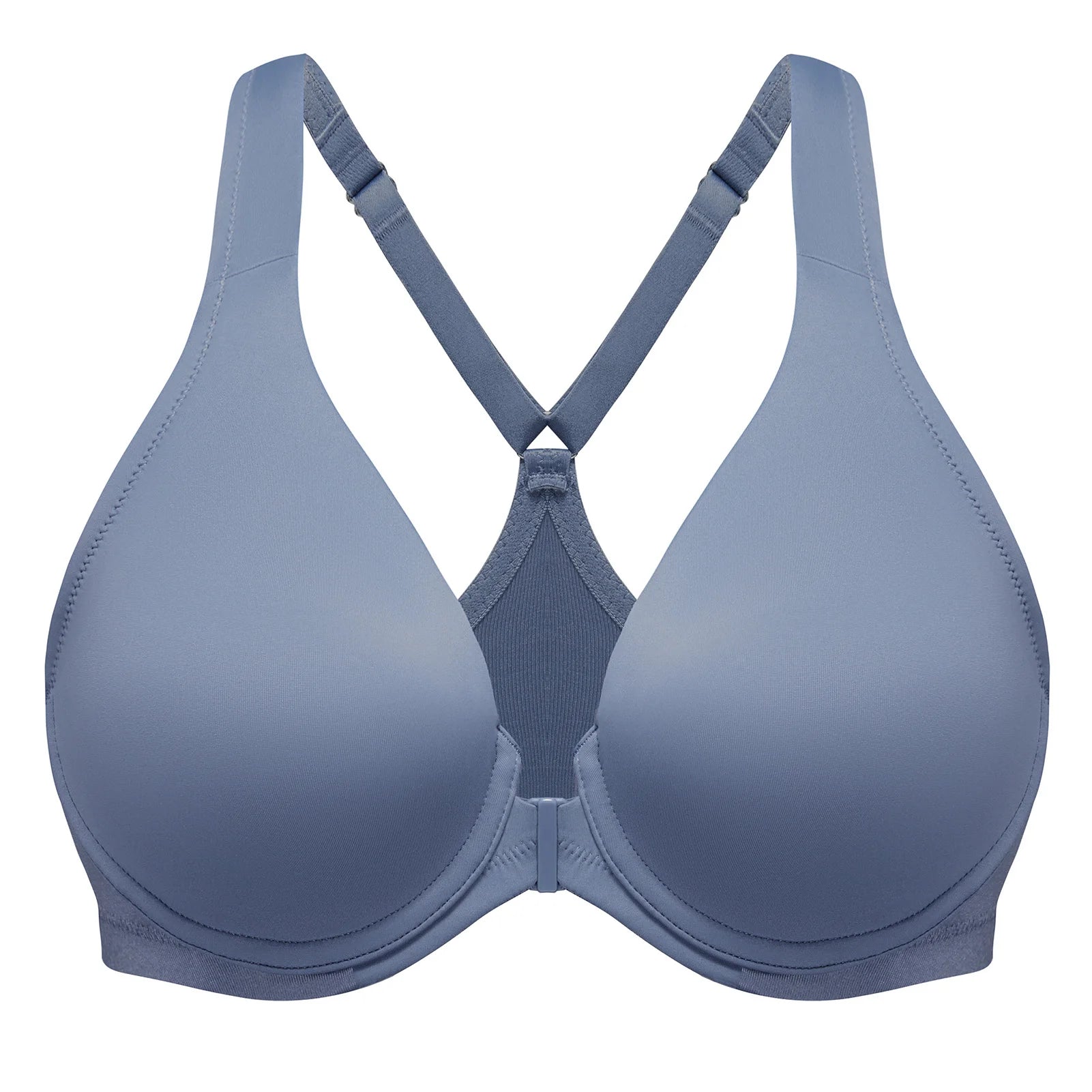 MELENECA Women's Racerback Full Coverage Front Closure Bras Plunge Unlined Seamless Underwire Bra