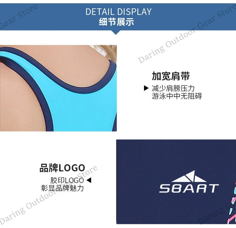 Women's One-Piece Racing Swimsuit, Athletic Quick-Dry Sleeveless Swimsuit with Shorts for Hot Spring & Diving