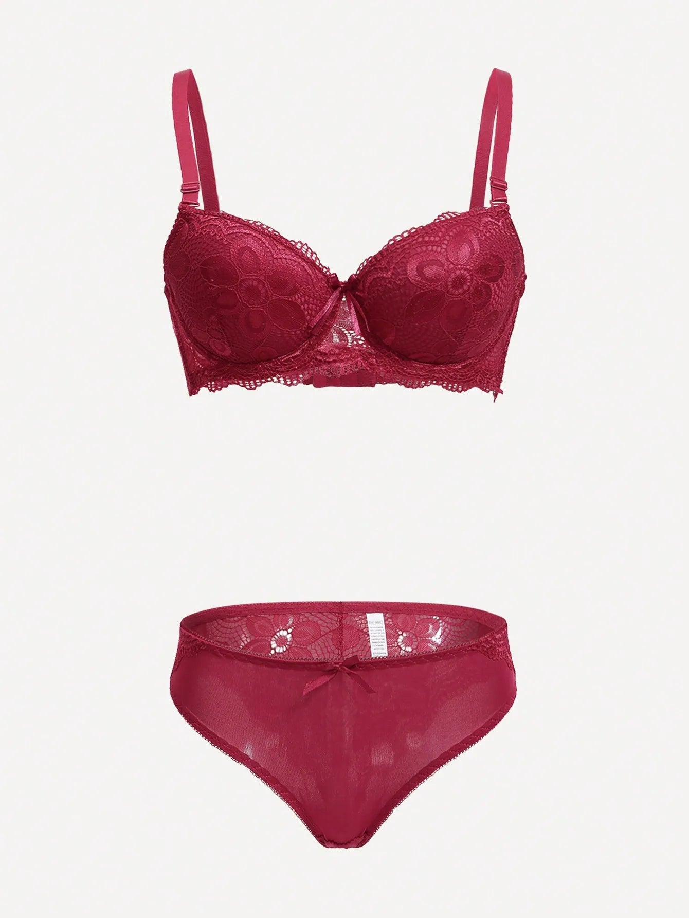 Viomisha Sexy Lingerie Set Lady Push Up Bras Set Transparent Floral Underwire Intimate Pretty Lace Underwear Panty Set